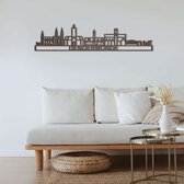 Skyline Dendermonde Notenhout 90 Cm Wanddecoratie Voor Aan De Muur Met Tekst City Shapes