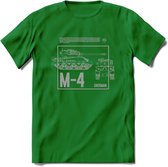M4 Sherman leger T-Shirt | Unisex Army Tank Kleding | Dames / Heren Tanks ww2 shirt | Blueprint | Grappig bouwpakket Cadeau - Donker Groen - M