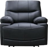 Elektrische relaxfauteuil - Zwart leer - L 104 x D 98 x H 103 cm - BALLINA