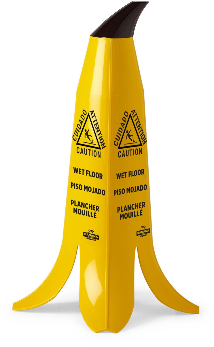 Banana Cone pas-op-glad-bord Geel x x 90 cm