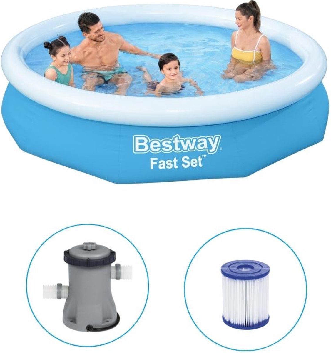 Bestway - Fast Set - Opblaasbaar zwembad inclusief filterpomp - 305x66 cm - Rond