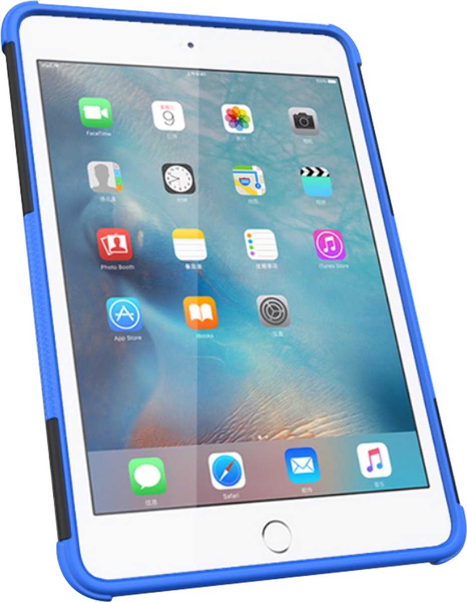 Peachy Bandprofiel hoes grip kickstand TPU kunststof iPad mini 4 5 Case - Blauw