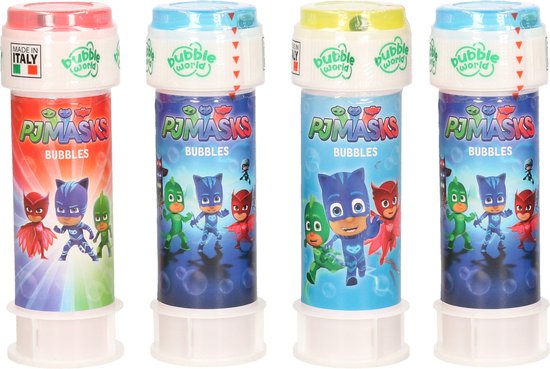 6x Disney PJ Masks bellenblaas flesjes met spelletje 60 ml voor kinderen - Uitdeelspeelgoed - Grabbelton speelgoed