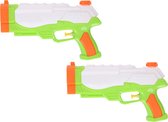 2x Waterpistool/waterpistolen groen 24,5 cm