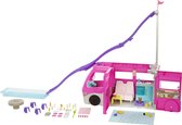 Barbie - Droomcamper Barbie auto - Speelset met Barbie meubels en glijbaan
