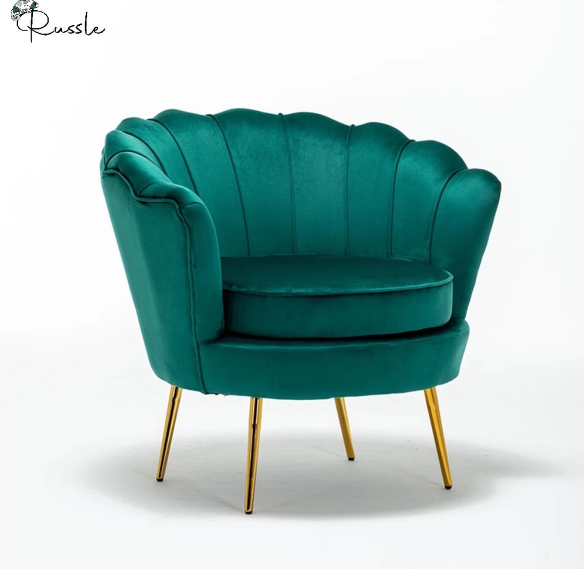 Luxe Velvet Chair Schelp Stoel - Forest Green - Groen - Fauteuil - Chair -  Fluweel -... | bol.com