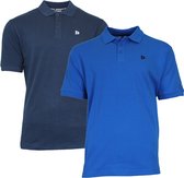 Donnay Polo 2-Pack - Polo sport - Homme - Taille L - Marine & Bleu Active (296)