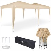 Easy Up - Tonnelle escamotable - Pavillon - Tente de fête beige 3x6 mtr