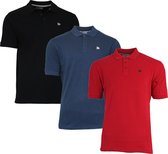 Donnay Polo 3-Pack - Sportpolo - Heren - Maat S - Zwart/Navy/Berry (407)