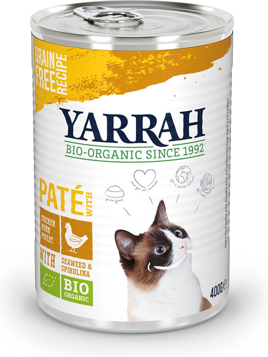 12x Yarrah Bio Kattenvoer Paté Kip 400 gr