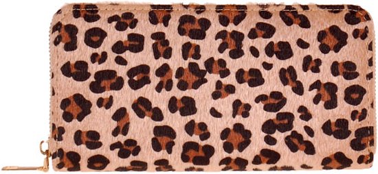 Portemonnee beige met luipaardprint - 20x11cm
