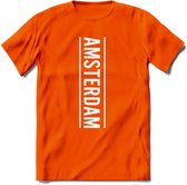 Amsterdam T-Shirt | Souvenirs Holland Kleding | Dames / Heren / Unisex Koningsdag shirt | Grappig Nederland Fiets Land Cadeau | - Oranje - M