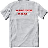 Amsterdam T-Shirt | Souvenirs Holland Kleding | Dames / Heren / Unisex Koningsdag shirt | Grappig Nederland Fiets Land Cadeau | - Licht Grijs - Gemaleerd - M