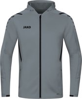 Jako Challenge Hooded Jacket Hommes - Gris Pierre / Zwart | Taille : XL