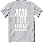 Amsterdam T-Shirt | Souvenirs Holland Kleding | Dames / Heren / Unisex Koningsdag shirt | Grappig Nederland Fiets Land Cadeau | - Licht Grijs - Gemaleerd - XXL