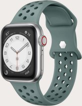 Siliconen Apple Watch Sportbandje met kristalvormige gaatjes - Groen - 38/40/41 mm - Series 1 2 3 4 5 6 SE 7 - Geschikt voor Apple Watch