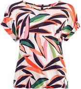 NED T-shirt Nox Ss Orange Leaves Tricot 22s2 Ny055 02 Papaya Orange 524 Dames Maat - M