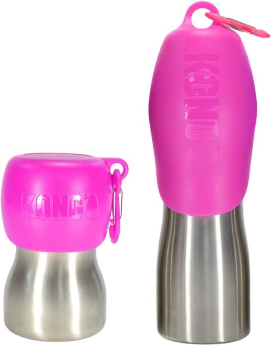 Kong h2o drinkfles rvs roze (740 ML)