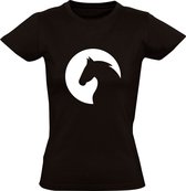 Paard logo rond | Dames T-shirt | paard | dieren | horse | Zwart