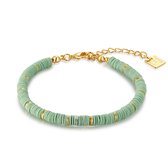 Twice As Nice High fashion armband, turquoise fimo kralen 16 cm+3 cm
