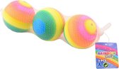 Regenboog ballen 3 stuks in net 8cm