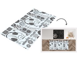 Keukenloper – Loper keuken – DJ – Koptelefoon – Vintage – Tekening – Design – 120×60 cm – Keukenloper vinyl