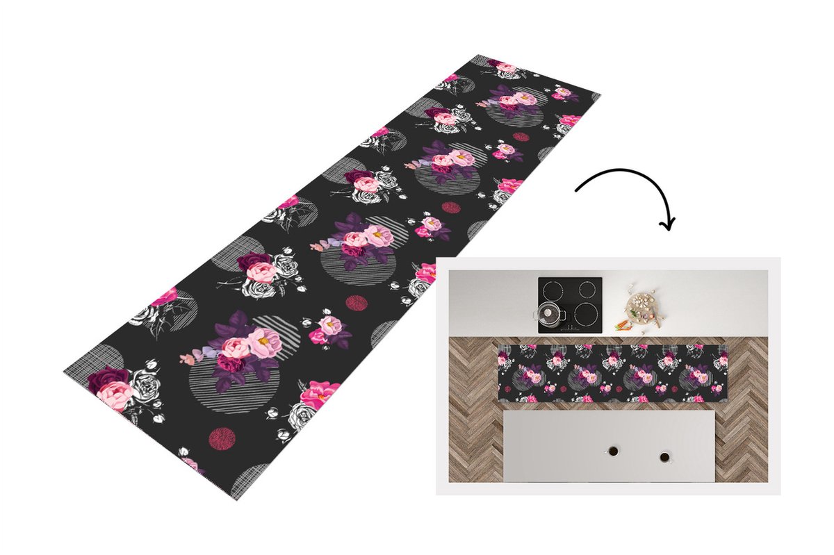 KitchenYeah Keukenloper - Loper keuken - Rozen - Bloemen - Patronen - Keukenloper vinyl, foto 7