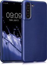 kwmobile telefoonhoesje voor Samsung Galaxy S21 - Hoesje voor smartphone - Back cover in metallic blauw