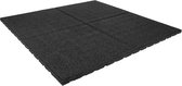 Terrastegel rubber | Zwart | Per 1 m² | Per stuk | 100x100cm | Dikte 2,5cm