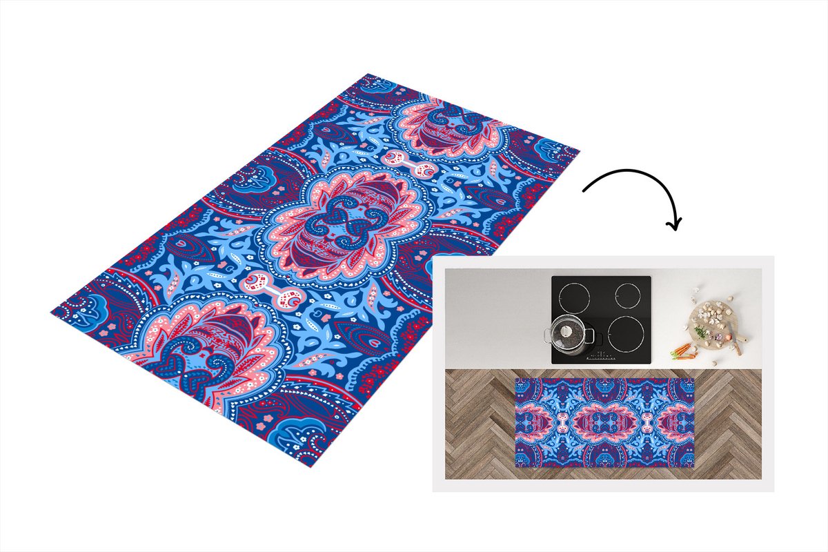 KitchenYeah Keukenloper - Loper keuken - Patronen - Bloem - Natuur - 120x60 cm - Keukenloper vinyl Multicolor