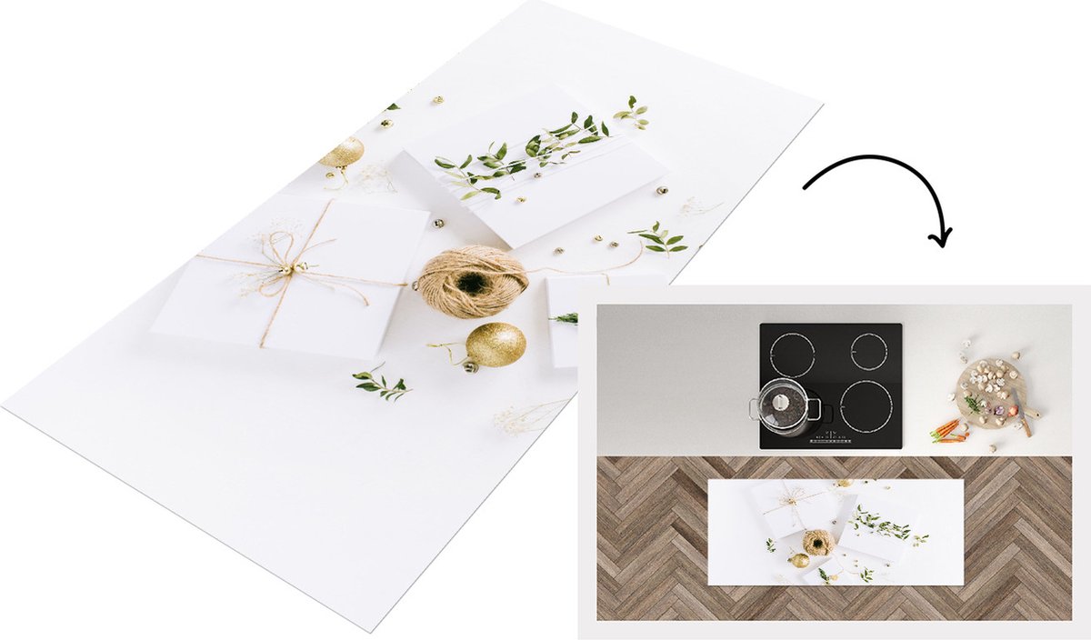 KitchenYeah Keukenloper - Loper keuken - Winter - Cadeau - Touw - Keukenloper vinyl Multicolor