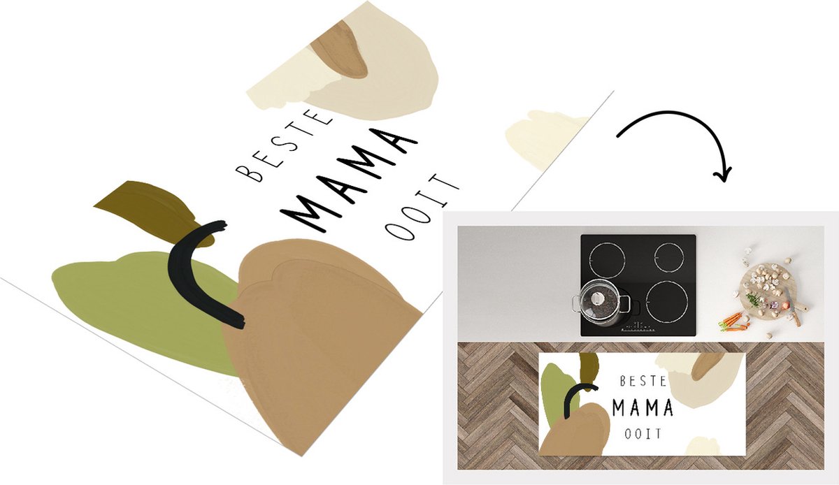 Keukenloper - Loper keuken - Beste mama ooit - Mama - Quotes - Spreuken - 120x60 cm - Keuk