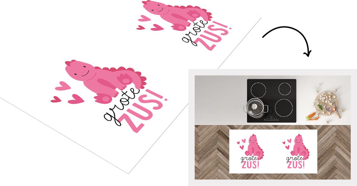 KitchenYeah Keukenloper - Loper keuken - Grote zus! - Spreuken - Zusje - Broertje - Quotes - 120x60 cm - Keukenloper vinyl Multicolor