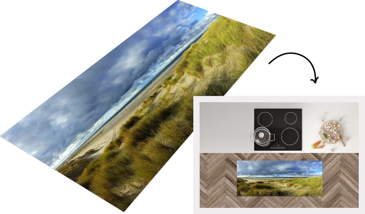 KitchenYeah Keukenloper - Loper keuken - Noordzee - Vlieland - Duinen - Keukenloper vinyl Multicolor