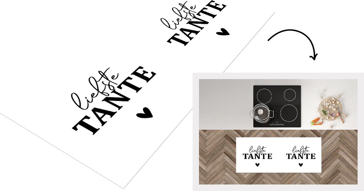 KitchenYeah Keukenloper - Loper keuken - Quotes - 'Liefste tante' - Spreuken - 120x50 cm - Keukenloper vinyl Multicolor