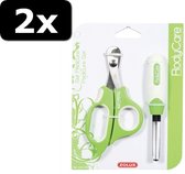 2x PEDICURESET KNAAGDIER GROEN