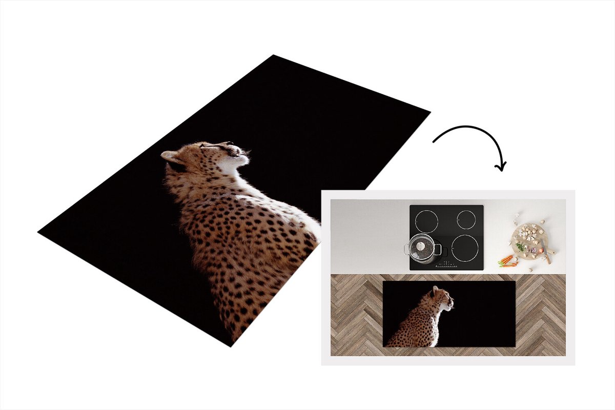 KitchenYeah Keukenloper - Loper keuken - Cheeta - Dieren - Licht - Keukenloper vinyl multicolor, foto 2
