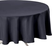 Tafelkleed van polyester rond diameter 180 cm - donker grijs - Eettafel tafellakens