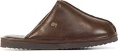 Warmbat Mannen Leren    Harde zool  Pantoffels / open Sloffen - Barron - Bruin - Maat 48
