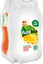 Fuze Tea Black Tea Sparkling Lemon No Sugar 4 x 400ml