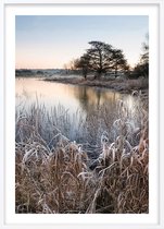 Poster Met Witte Lijst - Platteland Meer Poster