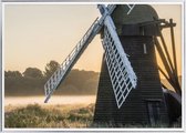 Poster Met Metaal Zilveren Lijst - Oude Windmolen Poster