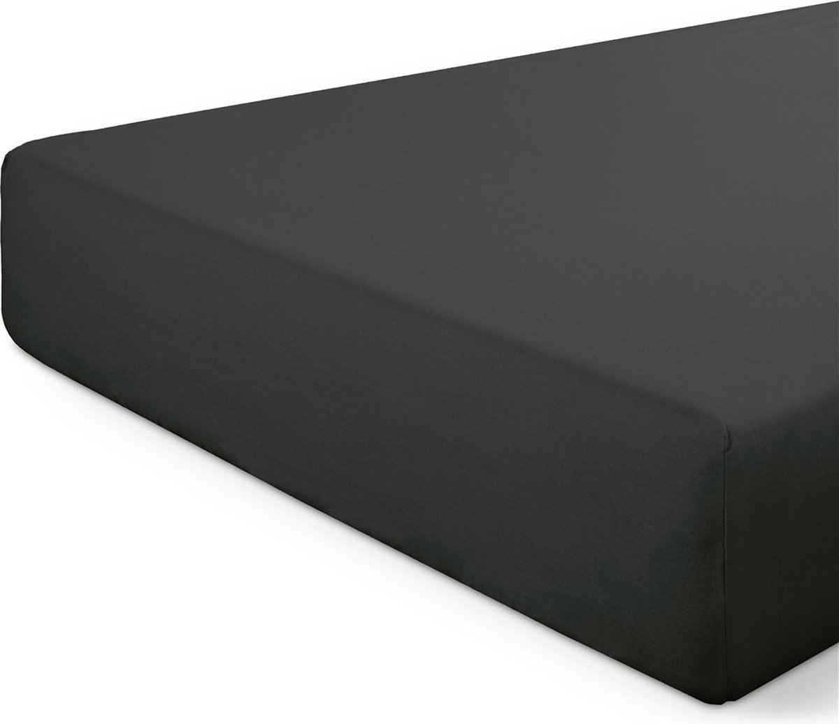 Dindi Hoeslaken Basic Beauty - 180x200 - 100% katoen - Zwart