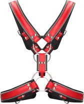 Z Series Scottish Harness - Leather - Black/Red - L/XL - Maat L/XL - Bondage Toys