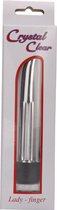 Crystal Clear Lady Finger - Silver - Bullets & Mini Vibrators silver
