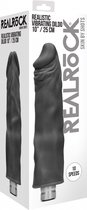 Realrock 10-25 cm Vibrating Dildo - Black - Realistic Vibrators black