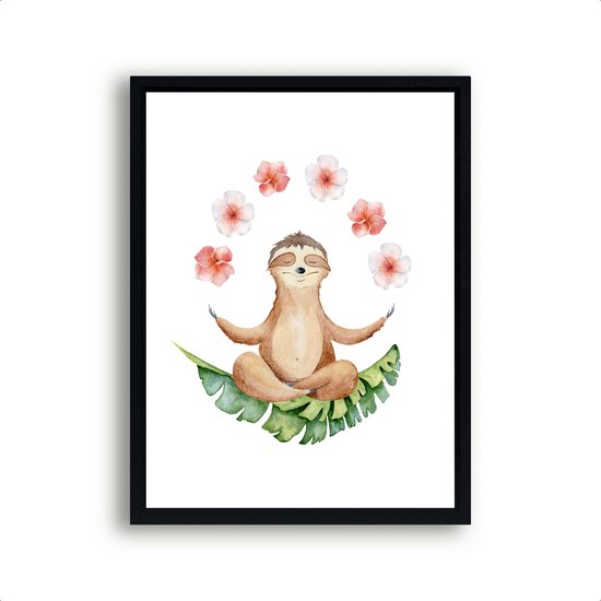 Poster Yoga luiaard - Namaste / Jungle / Safari / 70x50cm