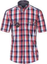 Overhemd Korte Mouw Geruit Heren Rood Casa Moda - XL