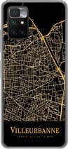Telefoonhoesje Geschikt voor Xiaomi Redmi 10 hoesje - Villeurbanne - Kaart - Goud - Siliconen Telefoonhoesje