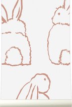 Roomblush - Behang Bunnies - Roze - Vliesbehang - 200cm x 285cm